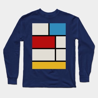 Art Lover Mondrian Style Abstract Geometry Long Sleeve T-Shirt